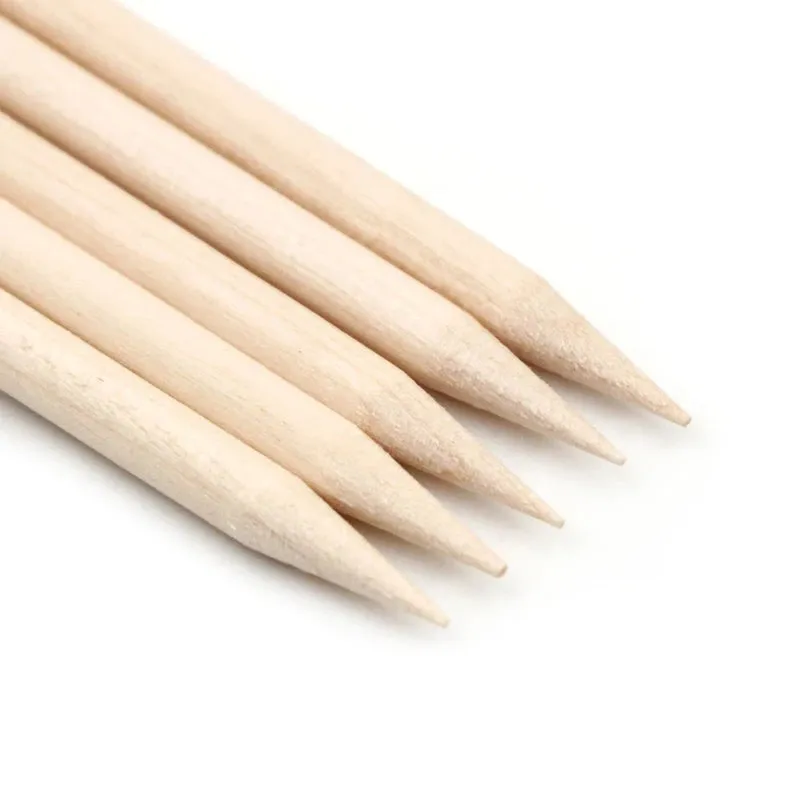 100pcs Nail Wooden Cuticle Pusher Nail Art Stickers Orange Wood Sticks Cuticle Removal Manicure Nail Art Tools