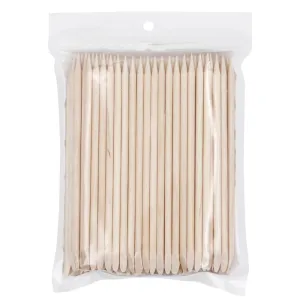 100pcs Nail Wooden Cuticle Pusher Nail Art Stickers Orange Wood Sticks Cuticle Removal Manicure Nail Art Tools