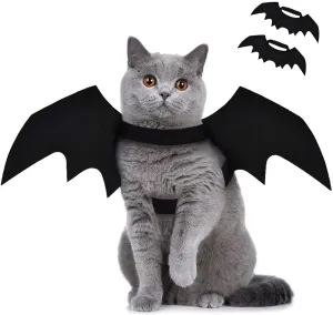 2 Pack Halloween Cat Costume Bat Wings for Cats, Kitten Puppy Halloween Costume Accessory Pet Cosplay
