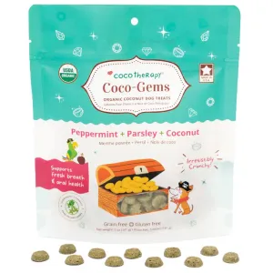 CocoTherapy Coco-Gems Peppermint   Parsley   Coconut Organic Grain-Free Dog Treats 5oz