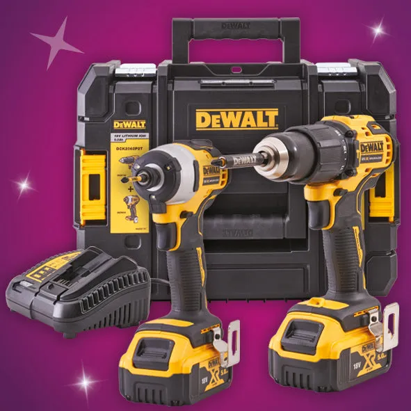DEWALT 18V XR Brushless Combi Drill & Brushless Impact Driver Twin Pack XMS24DEWPACK