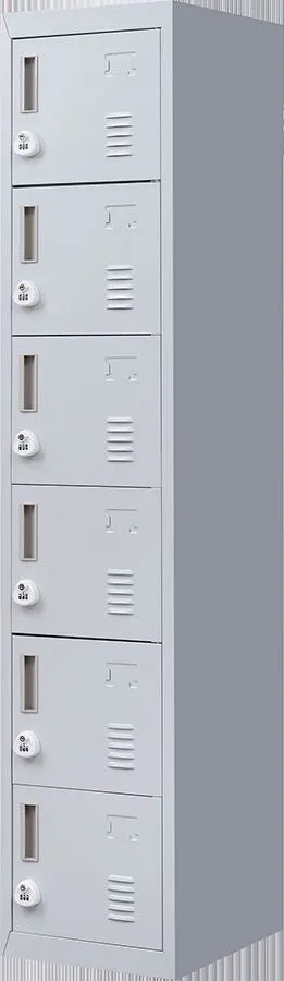 Durable Steel 6-Door Locker with Combo Lock for Office and Gym