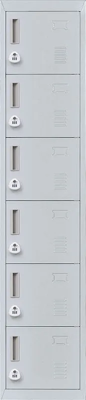 Durable Steel 6-Door Locker with Combo Lock for Office and Gym