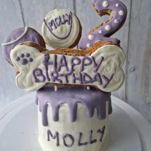 Happy Tails Deluxe Barkery Dog Birthday Cakes-Two Tier Stacked cake