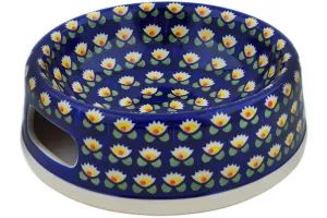 Polish Pottery 8" Pet Bowl Waterlily