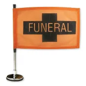 Procession Flags Orange with Black Cross 1 Dozen