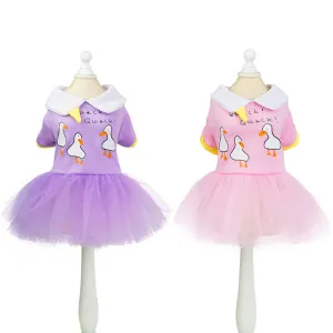 Spring and summer dress small white goose gauze skirt pet clothing